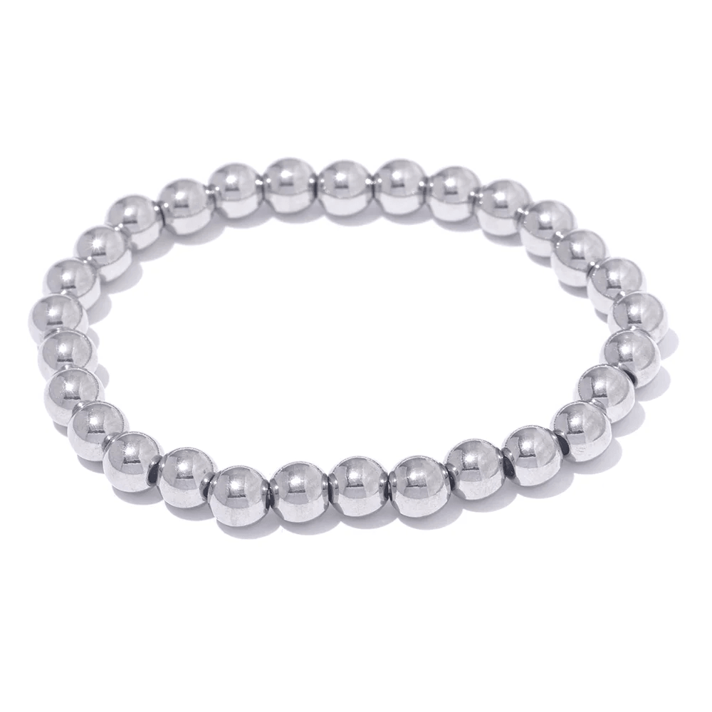 Yhpup-Pulseira De Contas De Aço Inoxidável Para Homens, Pulseira Elástica Artesanal Diária, Jóias De Pulso Impermeável, Cor Dourada, Atacado, 3mm, 4mm, 5mm, 6 mm