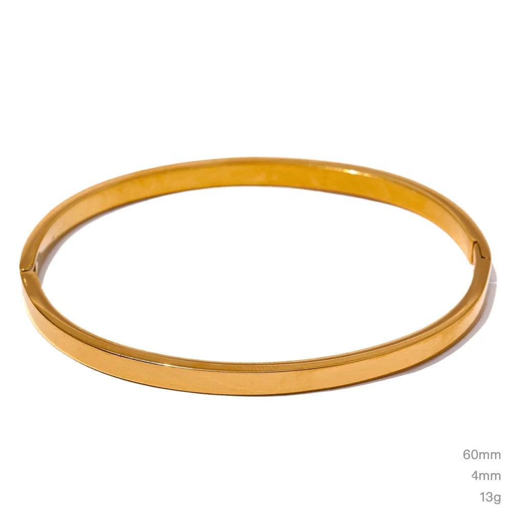 Yhpup-Aço Inoxidável Rodada Pulseira Larga, Ouro e Cor Prata Bangle, Charme Impermeável, Moda Textura, Presente Da Jóia, Alta Qualidade